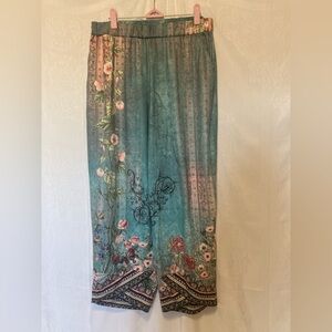Womens XL Art Deco Inspired Floral Lounge Pants